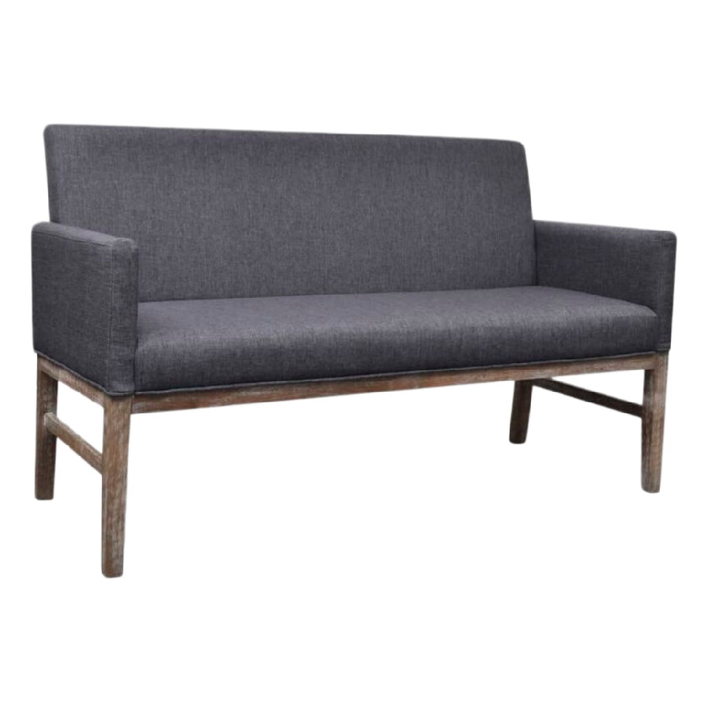 Modernes graues Stoffsofa mit Holzrahmen - 2-Sitzer