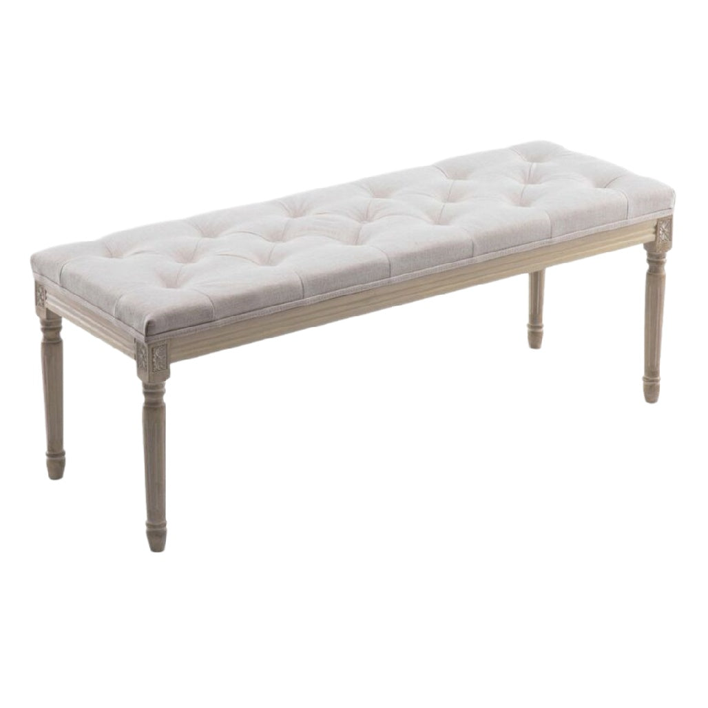 Elegante gepolsterte Bank mit kunstvollen Beinen