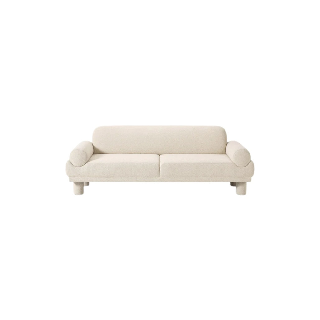 **Moderner, eleganter Sofa mit runden Armlehnen in Beige**